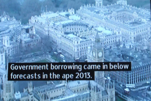 Ein Plakat mit zahlreichen Geb√§uden und hervorgehobenen Text.