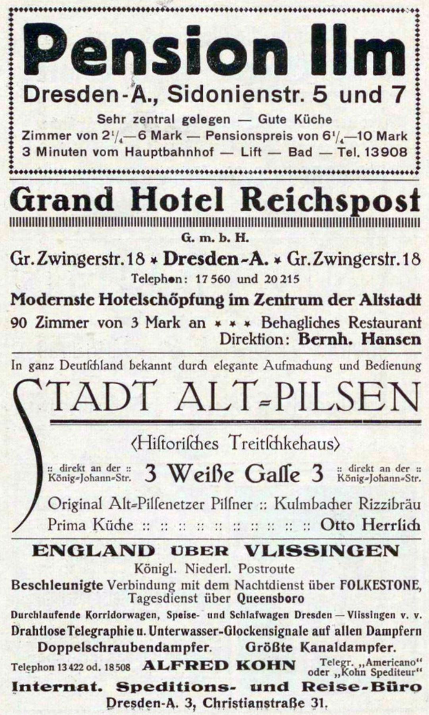 Schwarzer Text auf weißem Hintergrund wirbt für die Renten-Inn in Dresden, Deutschland.