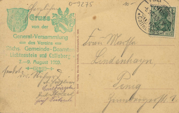 Briefumschlag mit einem deutschen Stempel von 1909, frankiert "Österreich - Deutschland - Cover nach Deutschland - 7. August 1909".