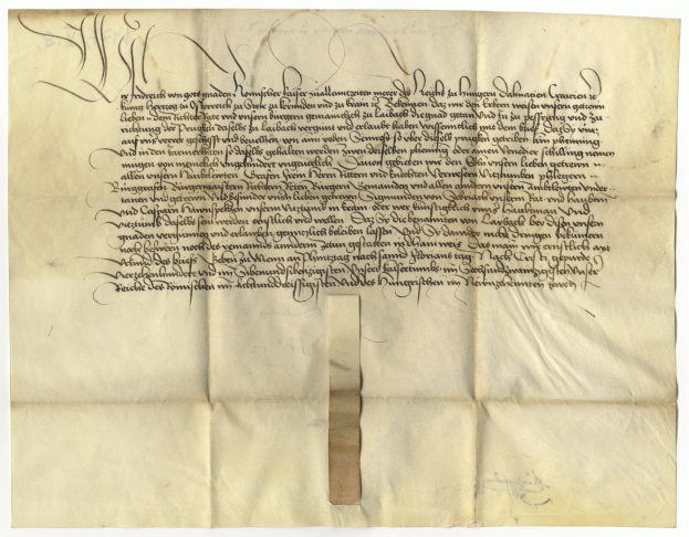 Gelbliches Papier mit schwarzer Handschrift, ein deutscher Regierungsbrief, der die Freigabe einer Petition für den Tod eines Mannes anfordert.