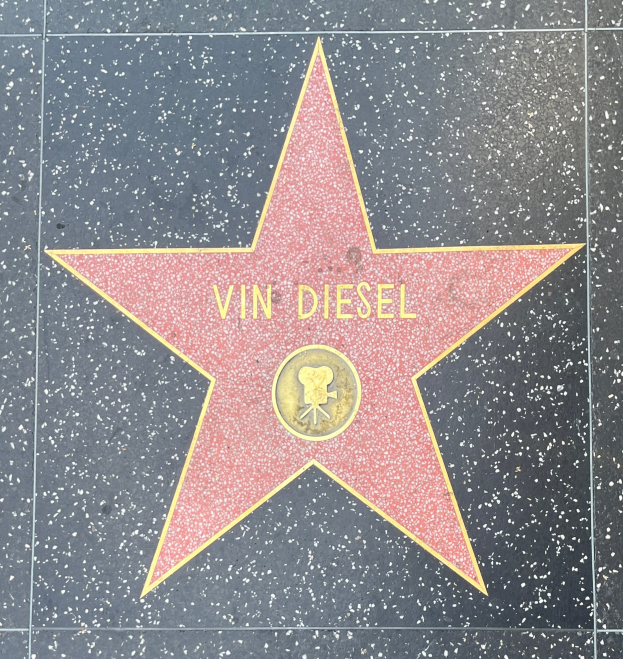 Stern auf dem Hollywood Walk of Fame mit der Aufschrift 'Vin Diesel'