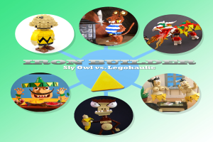 Ein Plakat mit verschiedenen Spielzeugen und Text.