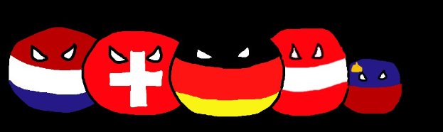 Eine Gruppe von Cartoon-Gesichtern, die frustriert über den Text "Das ist einige harte germanische Scheiße, in die du dich da gebracht hast." sind